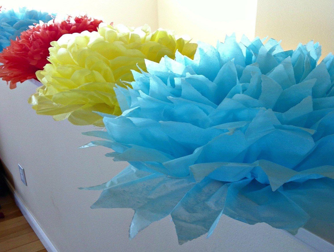 Multicolor Summer Design Tissue Paper Flowers